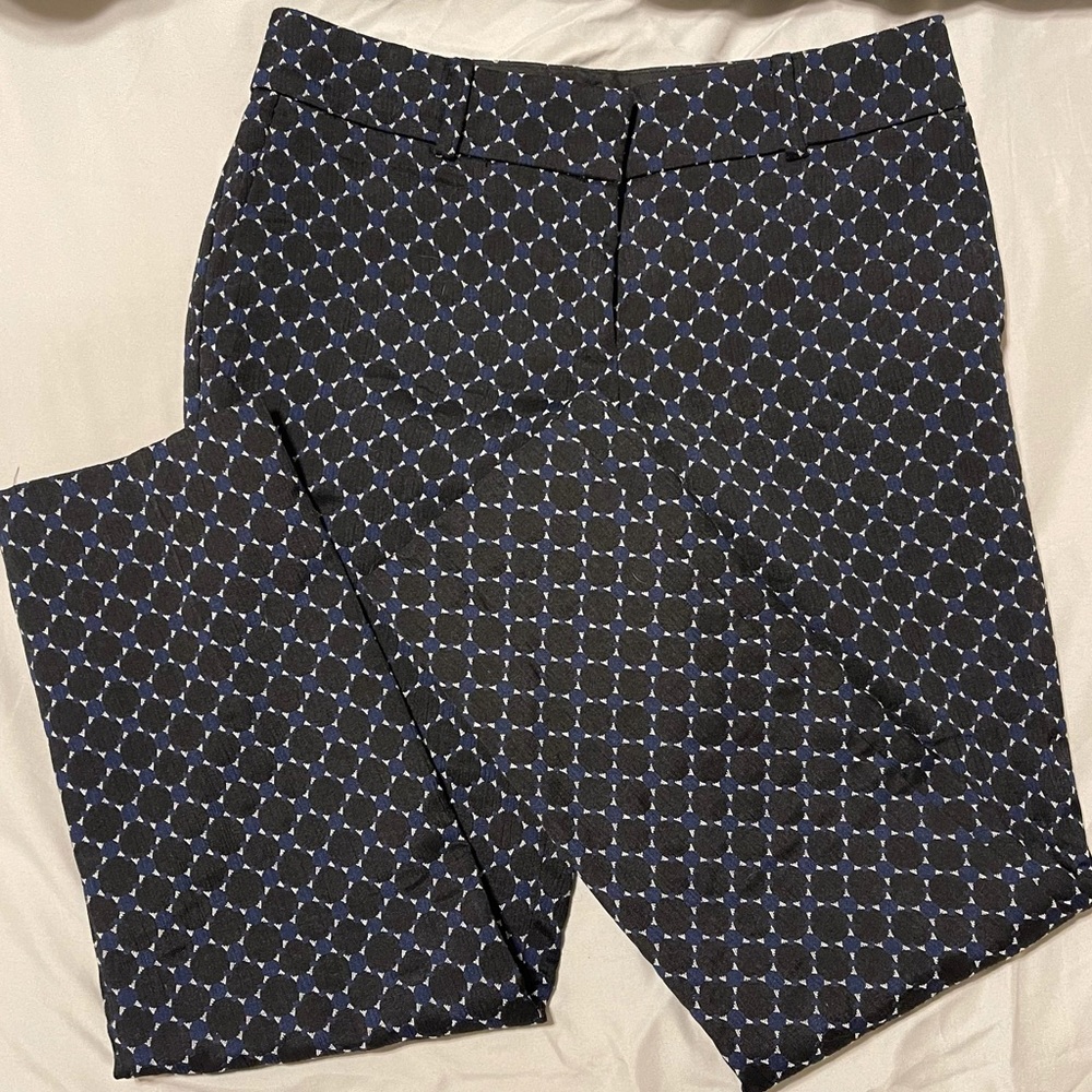 Polka dot circle print jacquard dress pants